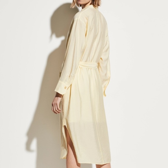 Belted Button Down Dress in Sun Creme - Picture 3 of 9
